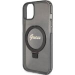 Guess GUHMP13MHRSGSK iPhone 13 / 14 / 15 6.1" black hardcase Ring Stand Script Glitter MagSafe - imagine 6