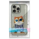 Nimmy case iPhone 15 Pro 6.1" gray Glasses Cool Cat - imagine 9