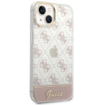 Guess GUHCP14SHG4MHP iPhone 14 / 15 / 13 6.1" pink hardcase 4G Pattern Script - imagine 4