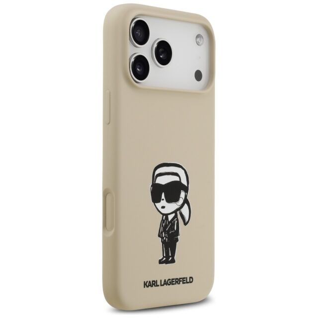 Case Karl Lagerfeld Silicone Karl Sketch & Logo MagSafe for iPhone 17 Pro Max brown - imagine 4