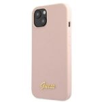 Guess GUHMP13MLSLMGLP iPhone 13 / 14 /15 6,1" light pink hardcase Silicone Script Gold Logo Magsaf - imagine 2