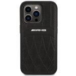 AMG AMHMP14LOSDBK iPhone 14 Pro 6.1" black hardcase with Leather Curved Lines and MagSafe - imagine 3