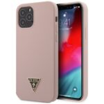 Guess GUHCP12MLSTMLP iPhone 12/12 Pro 6,1" light pink hardcase Silicone Triangle Logo