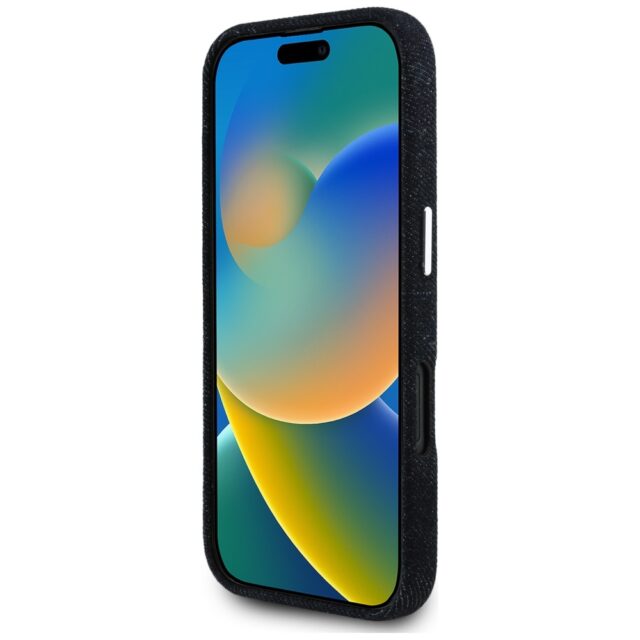 Case Guess Denim Triangle Logo MagSafe for iPhone 16 black - imagine 5