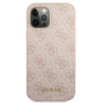 Guess GUHCP12MG4GFPI iPhone 12 / 12 Pro 6,1"pink hard case 4G Metal Gold Logo - imagine 3