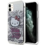Hello Kitty HKHCN61HDGPHT iPhone 11 / Xr 6.1"white hardcase IML Kitty On Bricks Graffiti