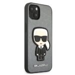 Karl Lagerfeld KLHCP13SOKPGiPhone 13 mini 5,4" silver hardcase Saffiano Ikonik Karl`s Patch - imagine 4