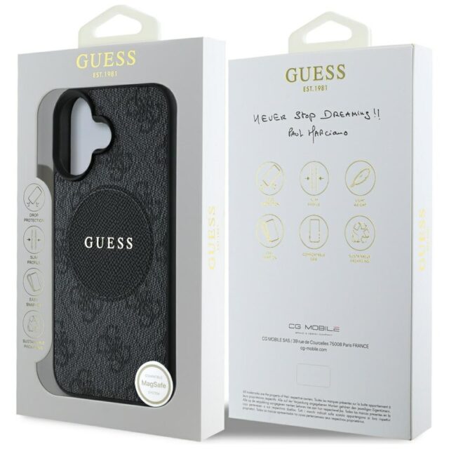 Case Guess 4G Circle Classic Logo MagSafe for iPhone 16 black - imagine 8