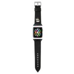 Karl Lagerfeld Pasek KLAWMOKHK Apple Watch 38/40/41mm black strap Saffiano Karl Heads