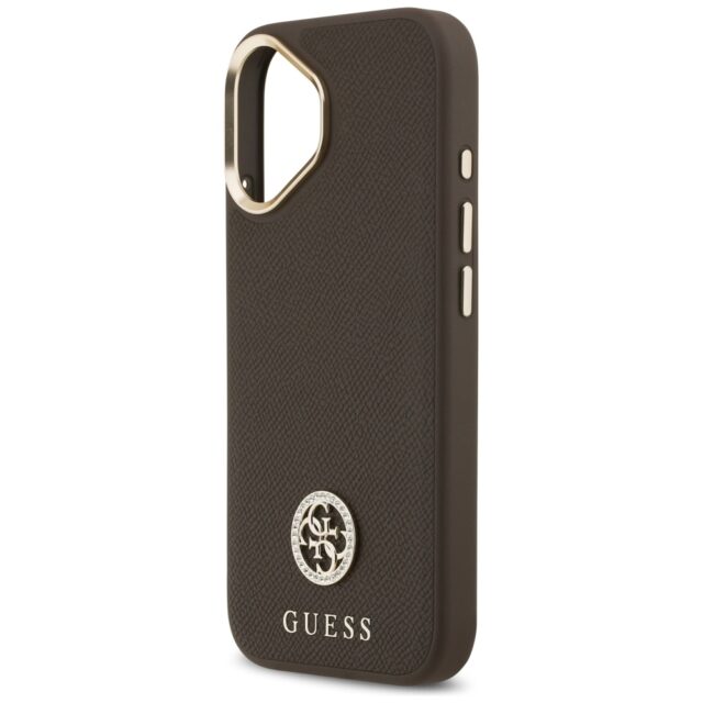 Case Guess Grained Strass Logo MagSafe for iPhone 17 brown - imagine 6
