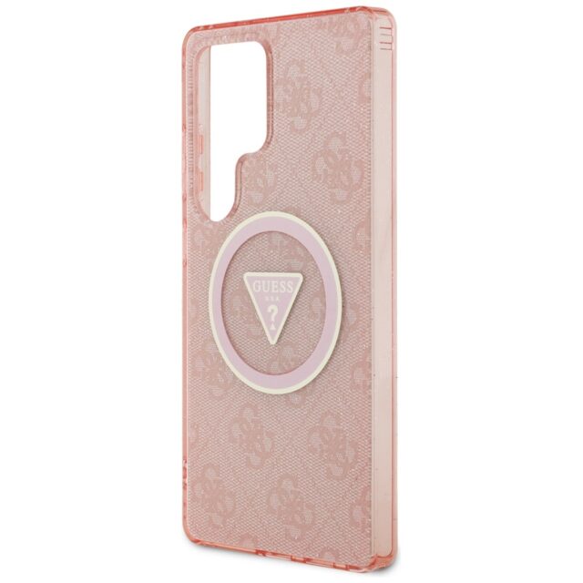 Case Guess 4G Glitter Triangle Buttons MagSafe for Samsung Galaxy S25 Ultra pink - imagine 6