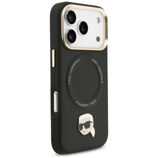Karl Lagerfeld Big Strap Karl Metal Logo MagSafe Case for iPhone 17 Pro Black - imagine 4