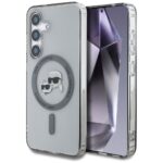 Case Karl Lagerfeld Button Karl & Choupette Heads Printed Logo MagSafe for Samsung Galaxy S25 black