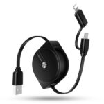 USAMS Retractable U1 2-in-1 Cable 1m black (lightning/microUSB) SJ192USB01 (US-SJ192)