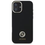 Guess GUHCP16SM4DGPK iPhone 16 6.1" black hardcase Silicone Logo Strass 4G - imagine 3