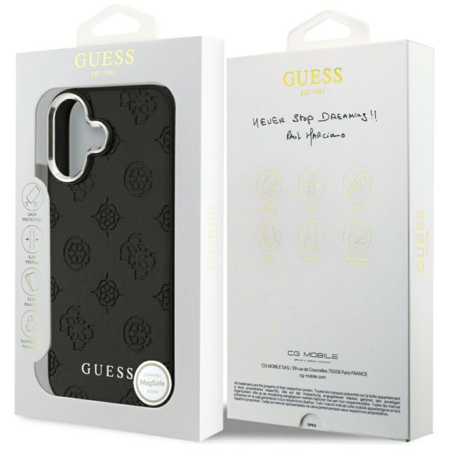 Guess Peony Hot Stamp Script MagSafe Case for iPhone 17 Black - imagine 8