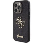 Guess GUHCP15LHG4SGK iPhone 15 Pro 6.1" black hardcase Glitter Script Big 4G - imagine 2