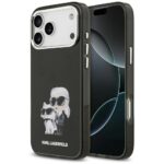 Karl Lagerfeld IML Aquarelle Karl & Choupette & Logo MagSafe Case for iPhone 17 Pro Max Black