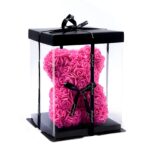 LED Rose Teddy Bear Extralink Home, Pink Rose Set 25cm - imagine 2