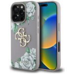 Case Guess Grained Roses Big 4G logo for iPhone 16 Pro Max purple