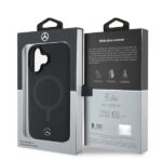 Mercedes MEHMP16S23RCMK iPhone 16 6.1" czarny/black hardcase Plain Smooth Leather MagSafe - imagine 8
