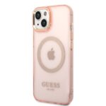 Guess GUHMP14SHTCMP iPhone 14 / 15 / 136,1" pink hard case Gold Outline Translucent MagSafe - imagine 2