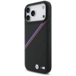 BMW M Tricolor Metal Logo MagSafe Case for iPhone 17 Pro Max Black - imagine 2