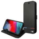 BMW BMBKP13XPUCARTCBK case iPhone 13 Pro Max 6.7" black bookcase M Collection PU Carbon Stripe - imagine 5