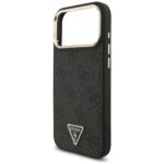 Case Guess 4G Triangle Logo MagSafe for iPhone 17 Pro Max black gold - imagine 6