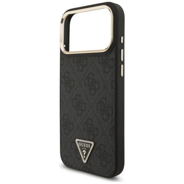 Case Guess 4G Triangle Logo MagSafe for iPhone 17 Pro Max black gold - imagine 6