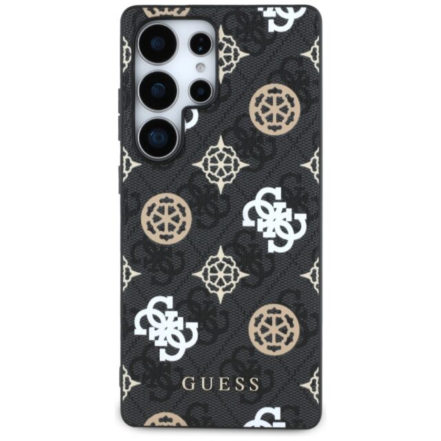 Case Guess 4G Printed Colored Peony Pattern MagSafe to Samsung Galaxy S25 Ultra black - imagine 2