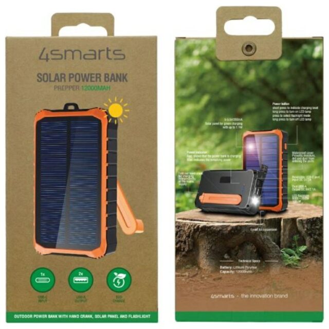 Powerbank solarny 4smarts Prepper        12000mAh szary - imagine 5