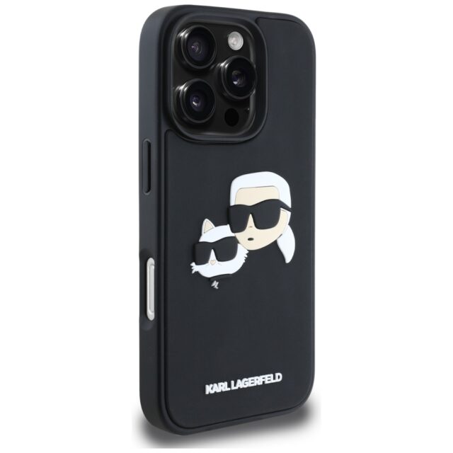 Case Karl Lagerfeld HC 3D Rubber Double Heads to iPhone 16 Pro black - imagine 4