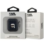 Karl Lagerfeld KLA2PGKIPK AirPods 1/2 cover black Monogram Karl Head - imagine 3