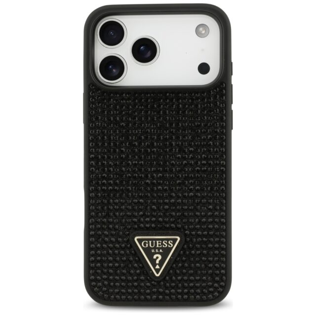 Case Guess Rhinestone Triangle Logo for iPhone 17 Pro Max black - imagine 3