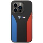 BMW BMHCP14L22SCSK case iPhone 14 Pro 6.1" black Silicone Blue&Red Stripes M Collection - imagine 3