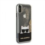 Karl Lagerfeld KLHCPXCHPEEGO iPhone X gold hard case Liquid Glitter - imagine 4