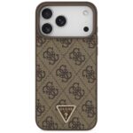 Case Guess Leather 4G Triangle Strass    MagSafe for iPhone 17 Pro Max brown - imagine 3