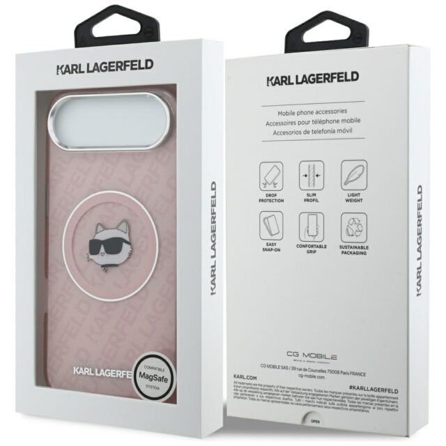 Case Karl Lagerfeld IML Choupette Head   Logo MagSafe for iPhone 17 Air pink - imagine 8