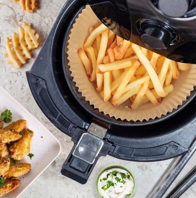 Extralink Home | Paper fryer inserts | round, 16cm, 100 pieces - imagine 4