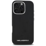 Case Karl Lagerfeld Saffiano Full Wrapped Elongated Metal Logo MagSafe for iPhone 16 Pro black - imagine 3