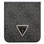 Guess GUHCZF5P4TDPK F731 Z Flip5 black hardcase Leather 4G Diamond Triangle - imagine 5