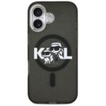 Karl Lagerfeld IML Glitter Karl & Choupette Sketch Logo MagSafe Case for iPhone 17 Black - imagine 3