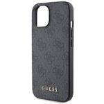 Guess GUHCP15MG4GFGR iPhone 15 Plus / 14 Plus 6.7" grey hard case 4G Metal Gold Logo - imagine 6