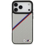 BMW M Tricolor Metal Logo MagSafe Case for iPhone 17 Pro Max Gray - imagine 3