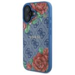 Guess GUHMP16SP4ROPEMCB iPhone 16 6.1" blue hardcase 4G Flowers Print MagSafe - imagine 2