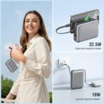 Powerbank 4smarts Pocket Dual Cord 20000mAh 22.5W with built-in USB-C cable 15cm gray - imagine 4