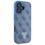 Guess GUHCP16SP4TDPB iPhone 16 6.1" blue hardcase Leather 4G Triangle Strass MagSafe - imagine 4