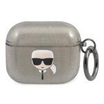 Karl Lagerfeld KLA3UKHGK AirPods 3 cover black Glitter Karl`s Head