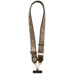 Universal lanyard Guess CBDY 4G Tether Patch Strass Metal Logo brown